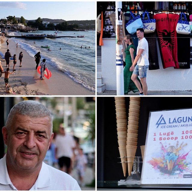 Na albanskoj obali mahom ljetuje njihova dijaspora, ima nešto Talijana, pokoji Nijemac. Najviše se čuje albanski, tu i tamo srpski jezik. Hrvata na krajnjem jugoistoku Albanije ima doslovce - u tragovima