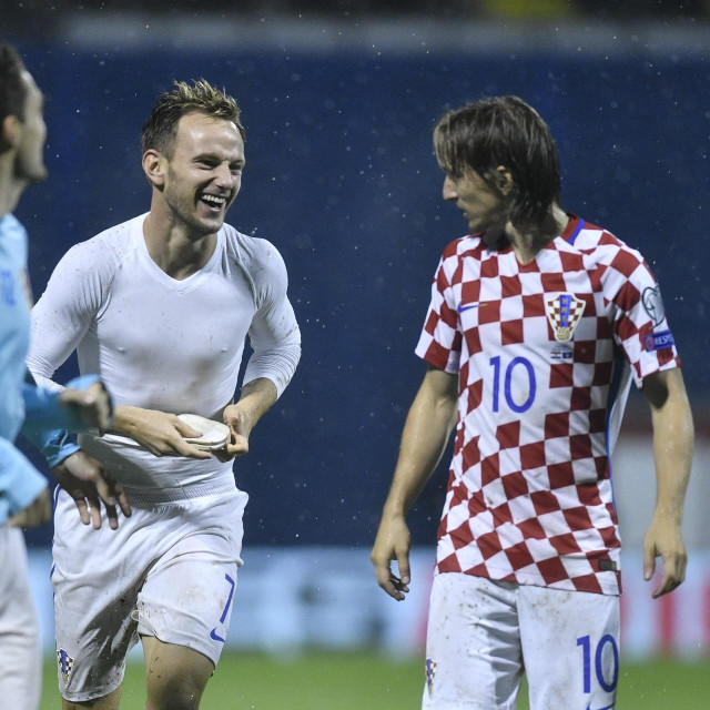 Luka Modrić i Ivan Rakitić u reprezentaciji Hrvatske, 2017.