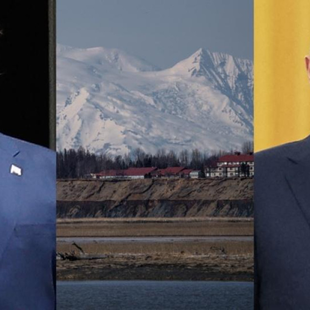 Donald Trump; vulkan Mount Spurr u blizini Anchoragea, najvećeg grada savezne države Aljaske; Vladimir Putin