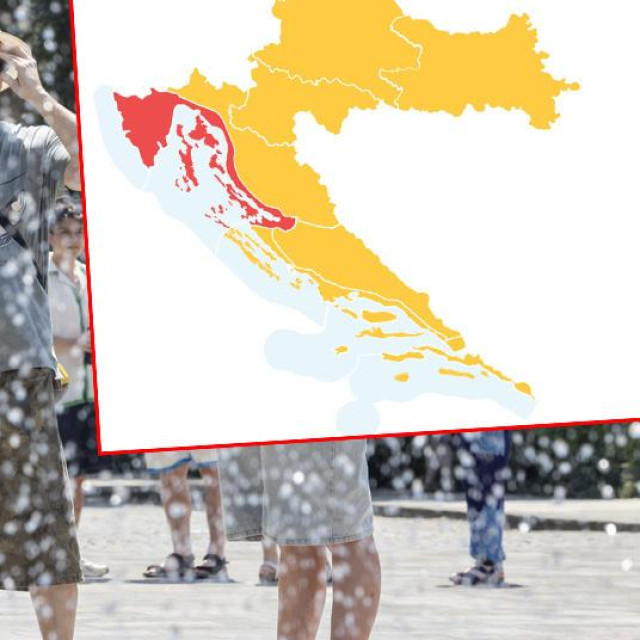 Ilustracija vrućina i karta upozorenja DHMZ-a za nedjelju
 