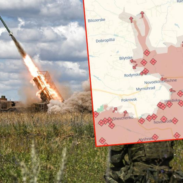 Ukrajinske snage i prikaz ruskog prodora u Donbasu na karti