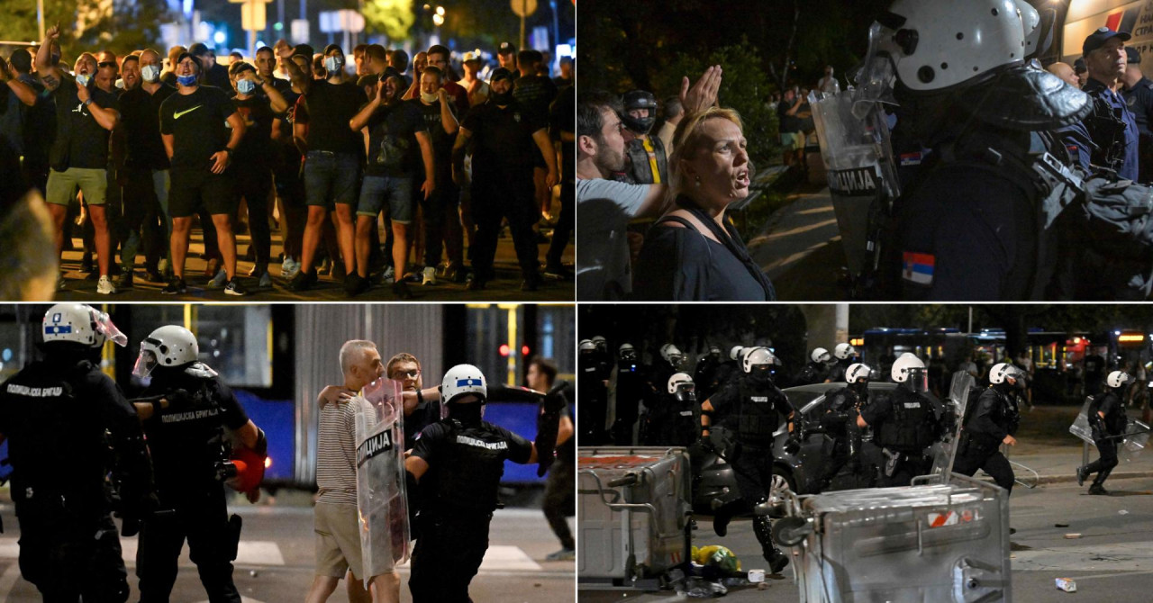 VIDEO Ulični ratovi na ulicama srpskih gradova, Vučićevi maskirani huligani napadaju građane, a on se pojavio u Ćacilendu: ‘Srbija je ustala!‘