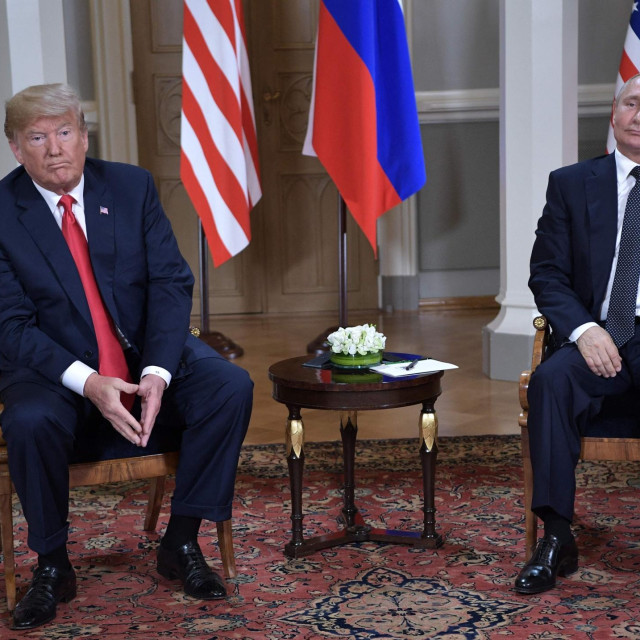 Donald Trump i Vladimir Putin, snimljeni 2018. 