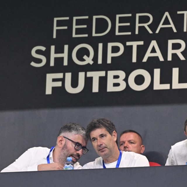 Ivan Bilić i Goran Vučević na stadionu Air Albania