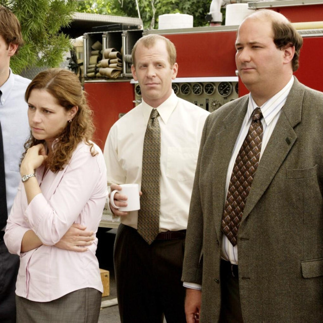 THE OFFICE: John Krasinski, Jenna Fischer, Paul Liebersein i Brian Baumgartner