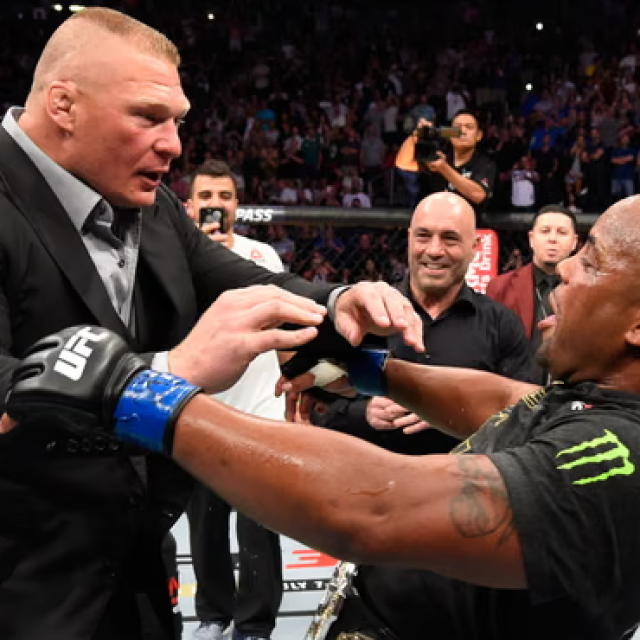Brock Lesnar confronts Daniel Cormier