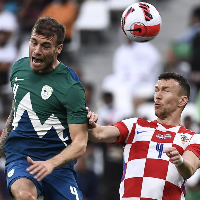 Miha Blažič i Ivan Perišić u prijateljskom susretu Slovenije i Hrvatske u Kataru