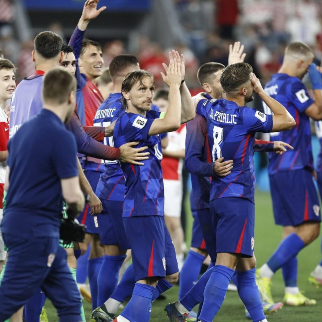 Slavlje Hrvatske nakon pobjede protiv Češke u Osijeku