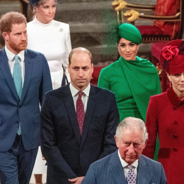 Princ Harry, Meghan Markle, princ William, Kate Middleton i kralj Charles