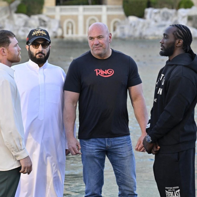 Dana White, Turki Alalshikh, Canelo Alvarez i Terence Crawford