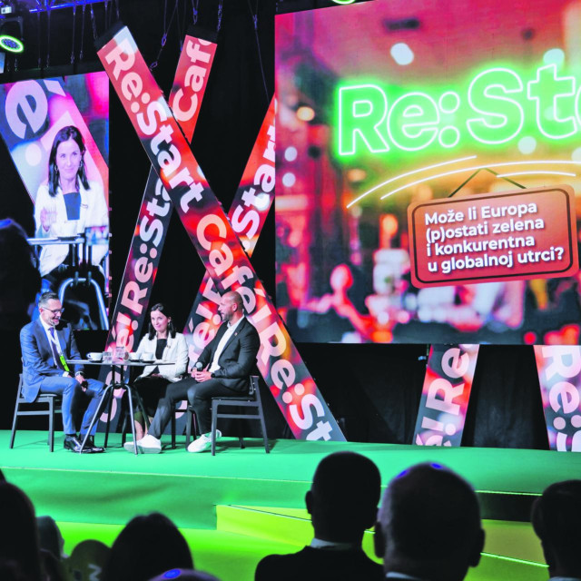 Tomislav Radoš, potpredsjednik HGK za industriju i održivi razvoj, Marija Vučković, ministrica zaštite okoliša i zelene tranzicije, i Damir Habijan, ministar pravosuđa, uprave i digitalne transformacije