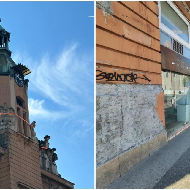 Vrh zgrade preko puta HNK osiguran je gurtnama