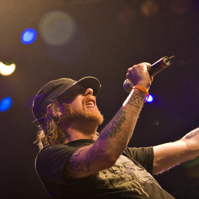 Tomas Lindberg tijekom nastupa grupe At The Gates na festivalu Roskilde u srpnju 2008. godine
