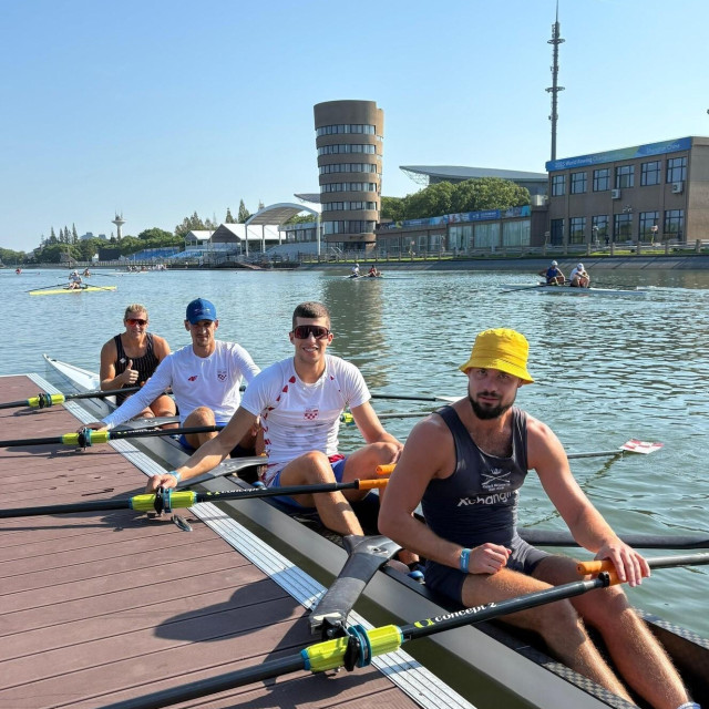 Spremni za SP - slijeva Cesarec, Mahmutović, Bošković i Borković na treningu u Šangaju