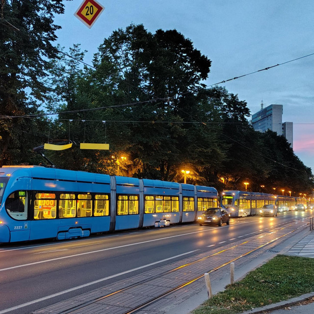 Zastoj tramvaja u Zagrebu