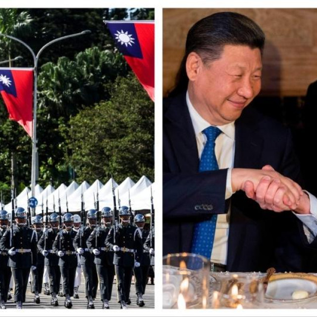 Tajvan (lijevo), Xi Jinping i Donald Trump (desno)