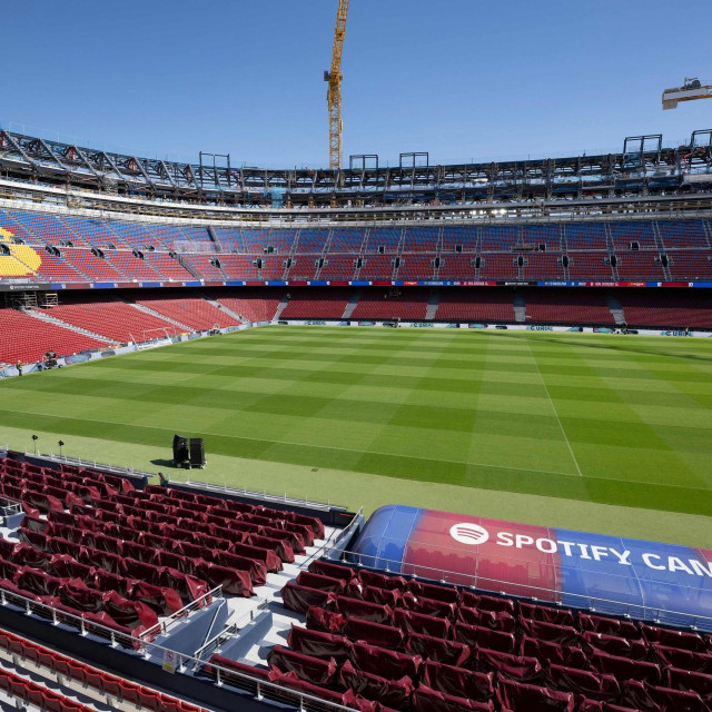 Dio obnovljenog stadiona Spotify Camp Nou snimljen 23. rujna