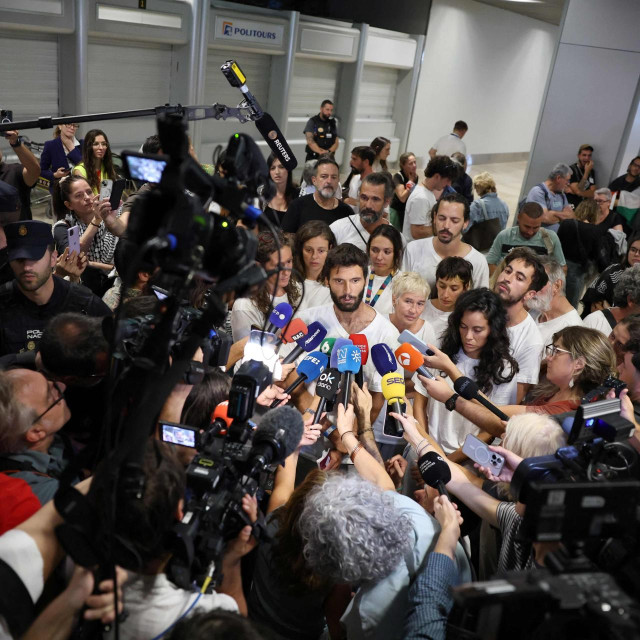 Na fotografiji: Aktivisti iz Flotile vratili su se u Madrid