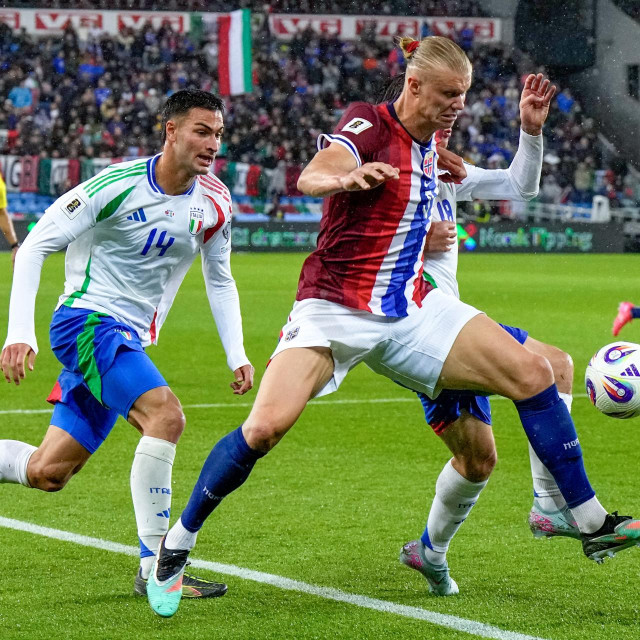 Erling Haaland na utakmici s Italijom