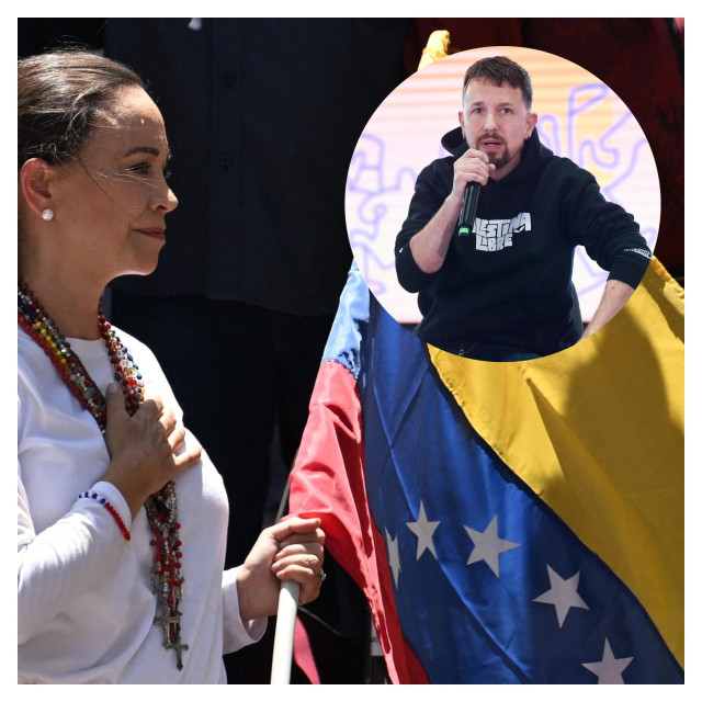 Pablo Iglesias, María Corina Machado