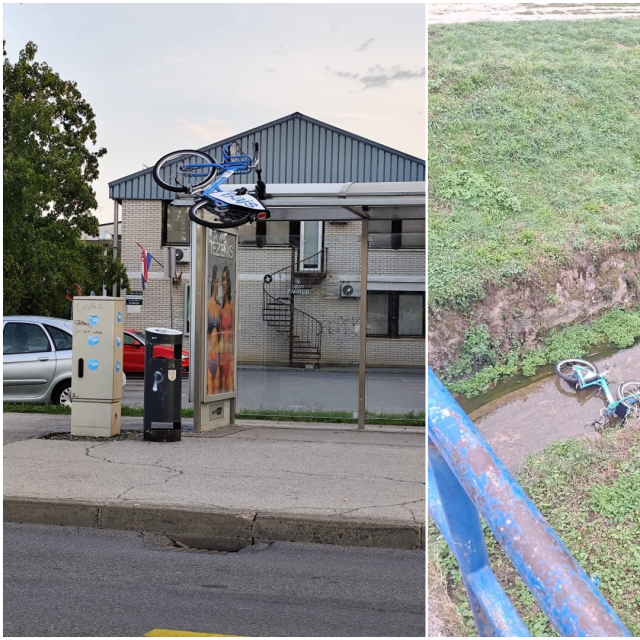 Kolaž, Bajs na krovu autobusne stanice i u jarku