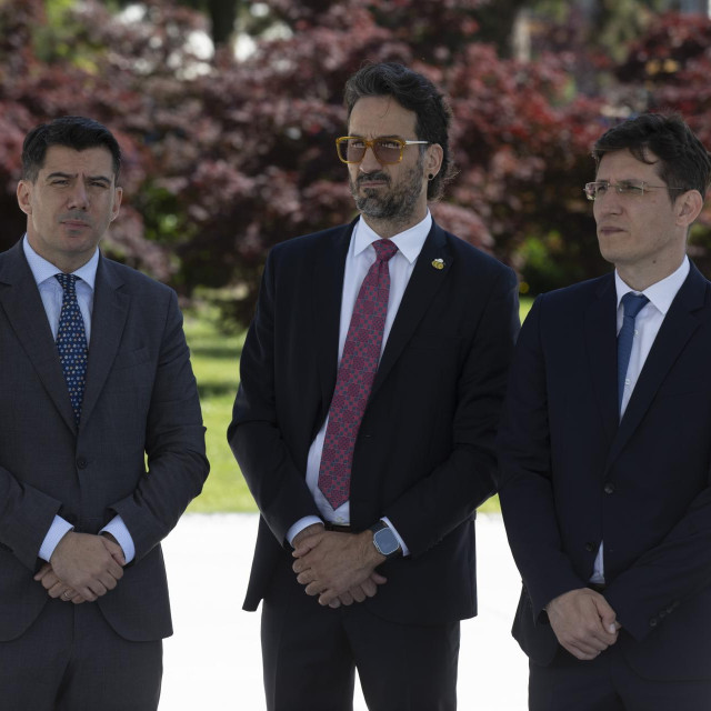 Saborski zastupnici Mosta Nikola Grmoja, Marin Miletić i Zvonimir Troskot