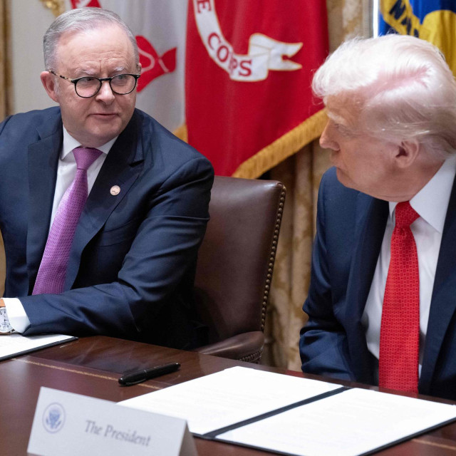 Australski premijer Anthony Albanese i američki predsjednik Donald Trump za vrijeme sastanka u Bijeloj kući