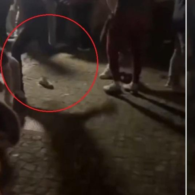 Kadrovi iz snimke napada na muškarca u Novom Mestu