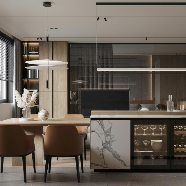 Kuhinjski otok s ugrađenim frižiderom za piće