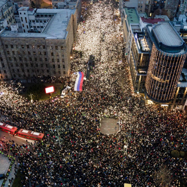 Prosvjedi protiv Vučićeva režima u Beogradu