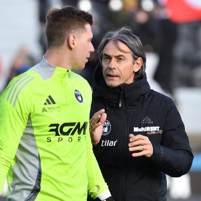 Adrian Šemper i trener Filippo Inzaghi 