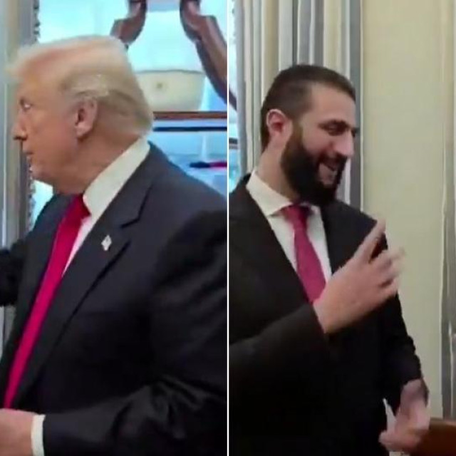 Trump kolonjskom vodom šprica Al-Shaaru