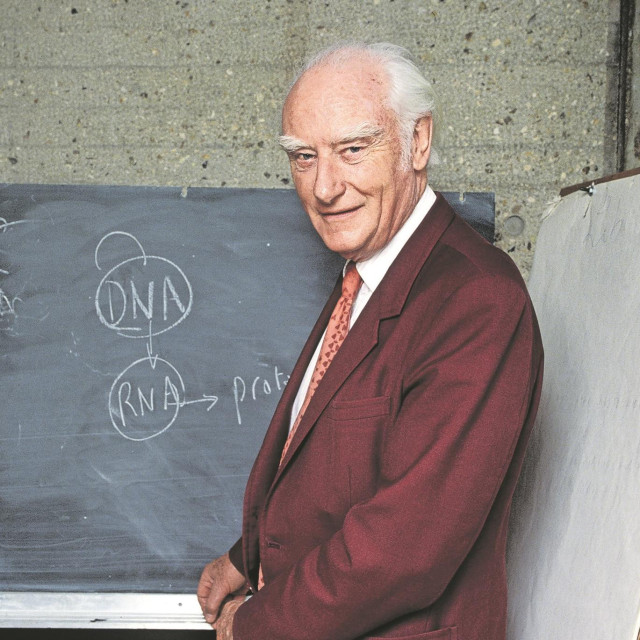 Francis Crick snimljen 1993. u Parizu