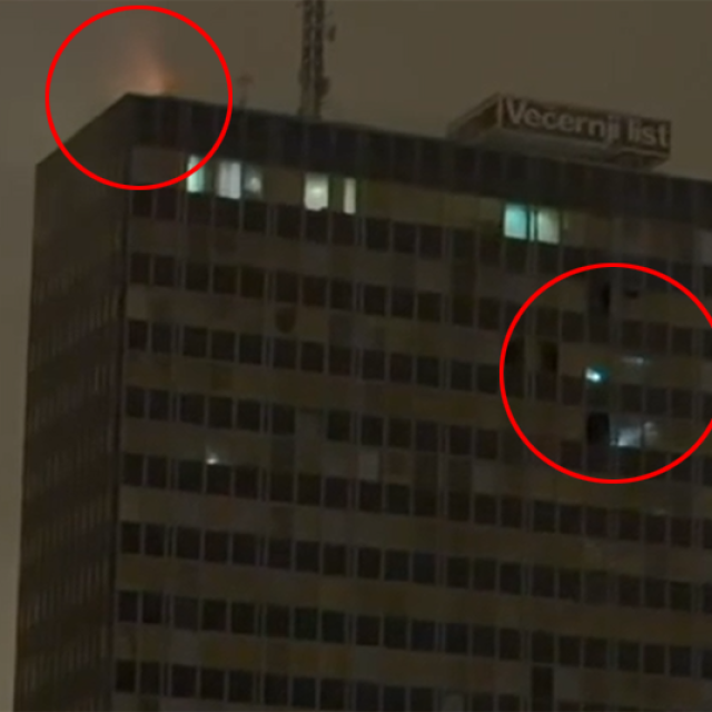 Snimka početka požara u Vjesniku