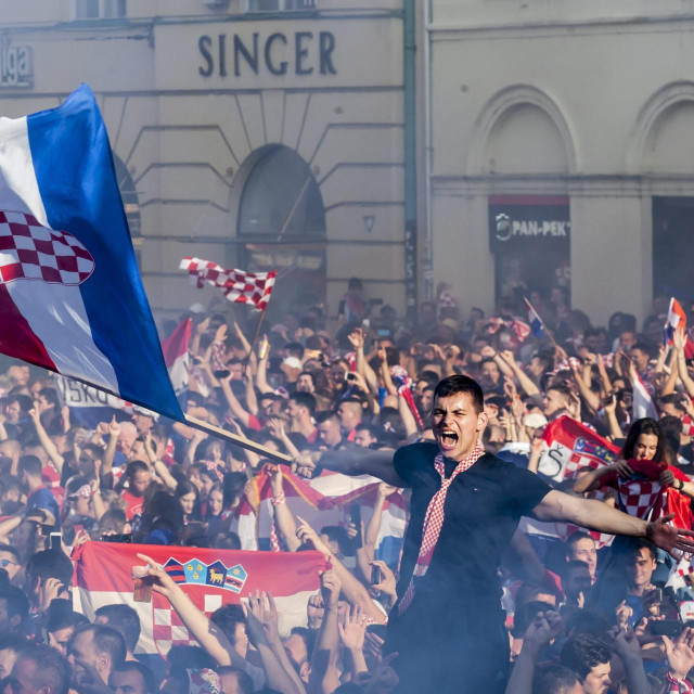 Navijači u centru Zagreba 2018. godine