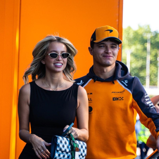 Margarida Corceiro and Lando Norris in the paddock of the Formula 1 Italian Grand Prix 2025.,Image: 1035407041, License: Rights-managed, Restrictions: *** World Rights ***, Model Release: no, Credit line: SOPA Images/ddp USA/Profimedia