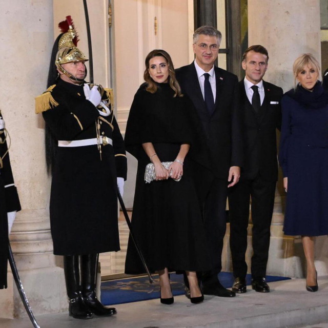 Ana Maslać Plenković, Andrej Plenković, Emmanuel Macron i Brigitte Macron
