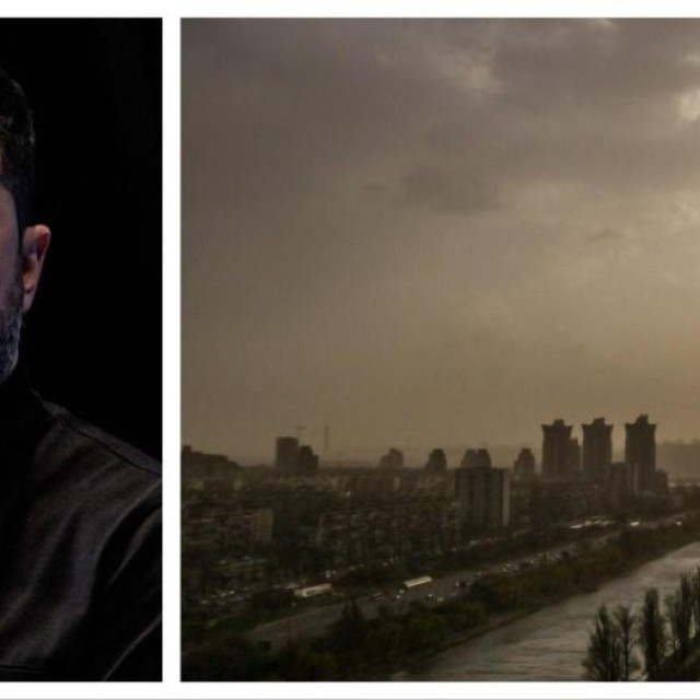 Volodimir Zelenski i panorama Kijeva