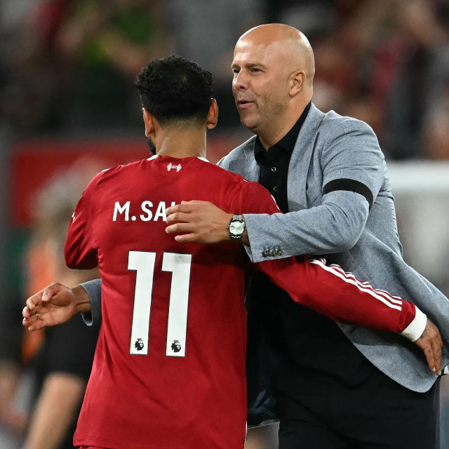 Arne Slot i Mohamed Salah