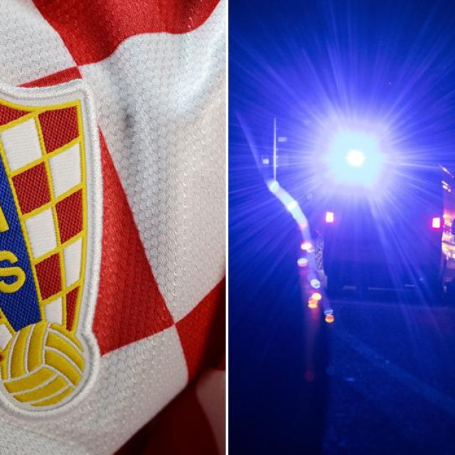 Ilustracija: grb hrvatske nogometne reprezentacije, očevid prometne nesreće