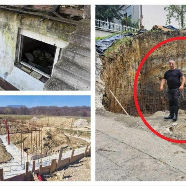 Majstor Baić u rupi za potporni zid koji nikad nije završio