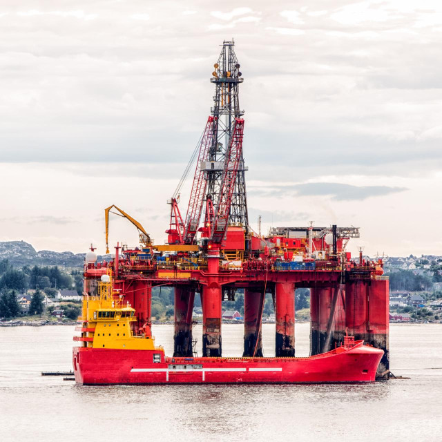 Oil platform on sea is offshore structure with facilities to drill wells, extract and process oil and natural gas and temporarily store produced goods until it can be brought to the shore for refining. In most cases the platfrom contains facilities to house the workforce.