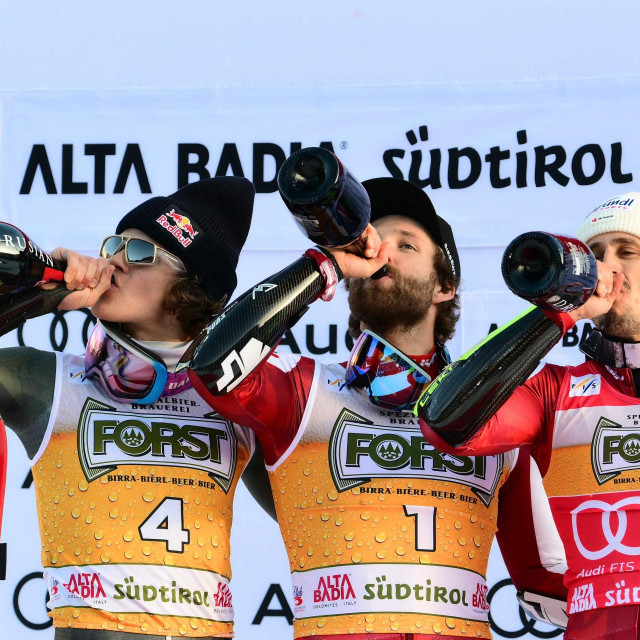 Trojica najboljih na Gran Risi - Lucas Pinheiro Braathen, Marco Schwarz i Stefan Brennsteiner