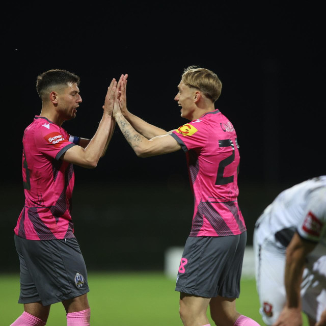 Ivan Canjuga u proslavi pogotka