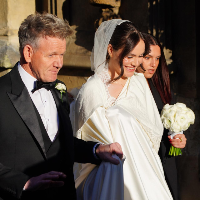 Gordon and Holly Ramsay arrive for her wedding to Adam Peaty at Bath Abbey. Picture date: Saturday December 27, 2025.,Image: 1061812966, License: Rights-managed, Restrictions:, Model Release: no, Credit line: Ben Birchall/PA Images/Profimedia
