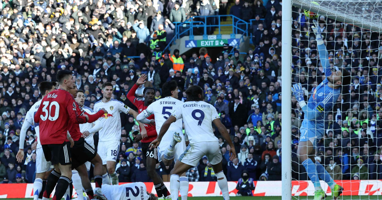 Manchester United in Leeds United na stadionu Elland Road remizirala z 1:1