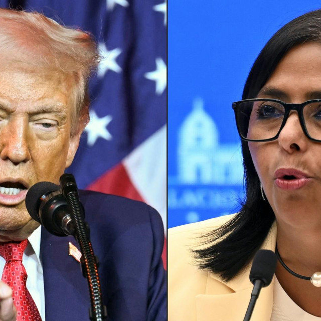 Američki predsjednik Donald Trump; privremena predsjednica Venezuele Delcy Rodriguez