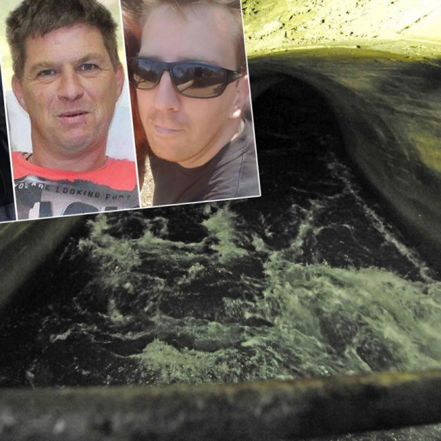 Mato Maškarić, Ivica Zvrko i Davor Pozniak; Odvodni kanal koji vodi od HE do mora u koji su skočila trojica radnika