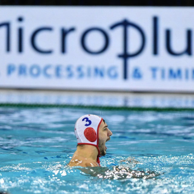 Dubrovnik, 130124.
Gradski bazen u Gruzu.
Europsko prvenstvo u vaterpolu 2024.
Utakmica za plasman od 9.-12. mjesta, Gruzija - Njemacka.
Na fotografiji: Valiko Dadvani.