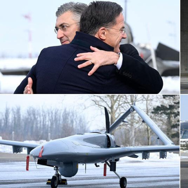 Andrej Plenković, Mark Rutte; avion Rafale; dron Bayraktar, helikopter Black Hawk